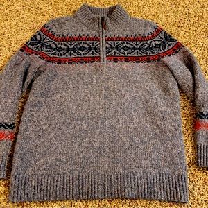 Men’s Smartwool Fair Isle Merino Wool Blend Quarter-Zip Sweater Size Medium